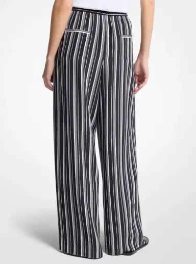Michael Kors Collection Striped Silk Crepe De Chine Pajama Pants | Thumbnail 2 Michael Kors Collection Striped Silk Crepe De Chine Pajama Pants | Thumbnail 2