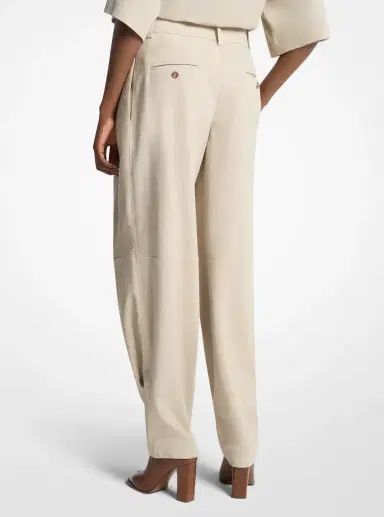 Michael Kors Collection Pleated Suede Barrel Trousers | Thumbnail 2 Michael Kors Collection Pleated Suede Barrel Trousers | Thumbnail 2