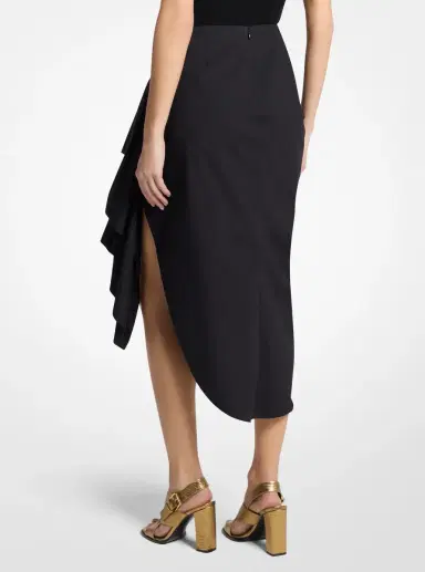Michael Kors Collection Ruched Cotton Poplin Pareo Skirt | Thumbnail 2 Michael Kors Collection Ruched Cotton Poplin Pareo Skirt | Thumbnail 2