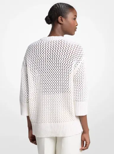 Michael Kors Collection Hand-Crocheted Cashmere and Cotton Sweater | Thumbnail 2 Michael Kors Collection Hand-Crocheted Cashmere and Cotton Sweater | Thumbnail 2