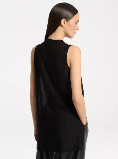 Michael Kors Collection Draped Rayon and Cashmere Top | Thumbnail 2 Michael Kors Collection Draped Rayon and Cashmere Top | Thumbnail 2