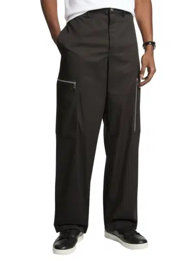 Michael Kors Collection Wide-Leg Woven Zip Cargo Pant | Thumbnail 1 Michael Kors Collection Wide-Leg Woven Zip Cargo Pant | Thumbnail 1