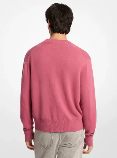 Michael Kors Collection Wool and Cotton Blend Polo Sweater | Thumbnail 2 Michael Kors Collection Wool and Cotton Blend Polo Sweater | Thumbnail 2