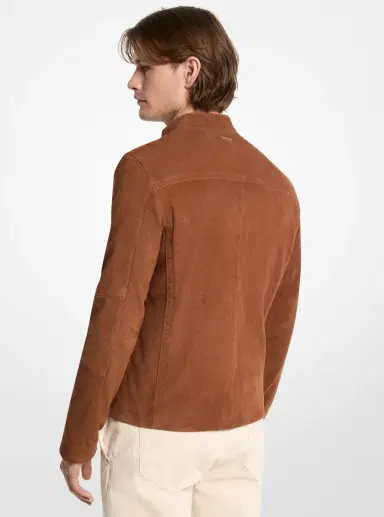 Michael Kors Collection Suede Double-Zip Racer Jacket | Thumbnail 2 Michael Kors Collection Suede Double-Zip Racer Jacket | Thumbnail 2