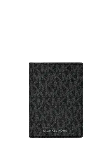 Michael Kors Collection Hudson Signature Logo Folio Card Case in Black - One Size by Michael Kors Mens | Thumbnail 1 Michael Kors Collection Hudson Signature Logo Folio Card Case in Black - One Size by Michael Kors Mens | Thumbnail 1