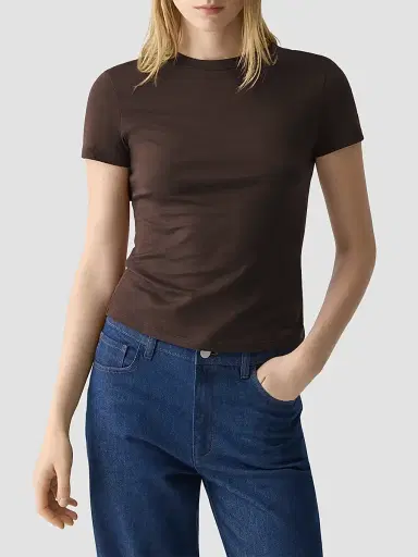 Theory Women's Tiny Tee Cotton T-Shirt | Thumbnail 4 Theory Women's Tiny Tee Cotton T-Shirt | Thumbnail 4