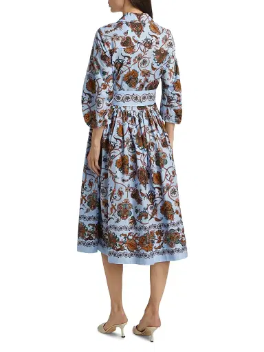 Cara Cara Women's Raya Floral Tie-Waist Dress - Marcel Blue | Thumbnail 5 Cara Cara Women's Raya Floral Tie-Waist Dress - Marcel Blue | Thumbnail 5