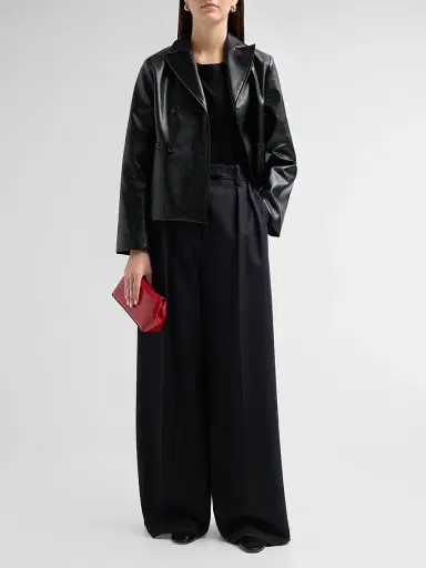 rag & bone Women's Finley Faux Leather Coat - Black | Thumbnail 2 rag & bone Women's Finley Faux Leather Coat - Black | Thumbnail 2