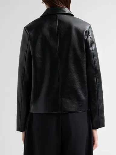 rag & bone Women's Finley Faux Leather Coat - Black | Thumbnail 3 rag & bone Women's Finley Faux Leather Coat - Black | Thumbnail 3