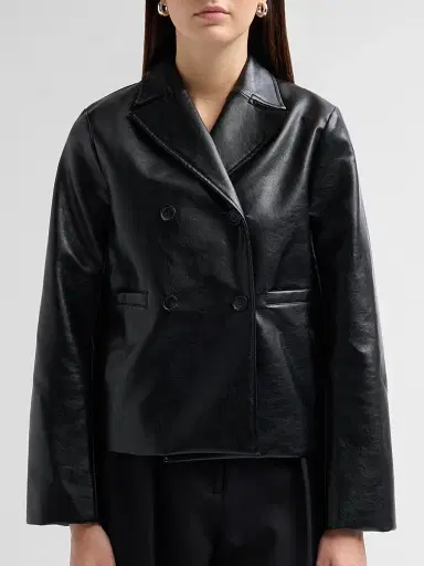 rag & bone Women's Finley Faux Leather Coat - Black | Thumbnail 5 rag & bone Women's Finley Faux Leather Coat - Black | Thumbnail 5