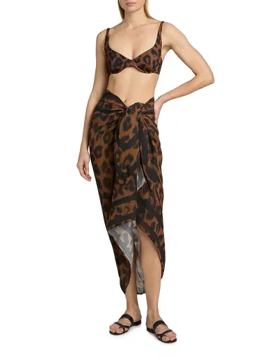 Beach Riot Women's Sunny Leopard-Print Sarong - Caramel Leopard | Thumbnail 2 Beach Riot Women's Sunny Leopard-Print Sarong - Caramel Leopard | Thumbnail 2