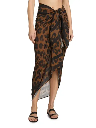 Beach Riot Women's Sunny Leopard-Print Sarong - Caramel Leopard | Thumbnail 3 Beach Riot Women's Sunny Leopard-Print Sarong - Caramel Leopard | Thumbnail 3