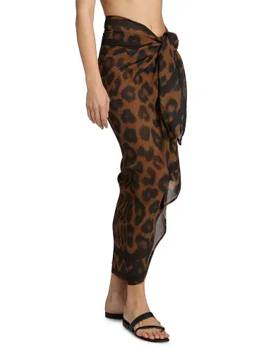 Beach Riot Women's Sunny Leopard-Print Sarong - Caramel Leopard | Thumbnail 4 Beach Riot Women's Sunny Leopard-Print Sarong - Caramel Leopard | Thumbnail 4