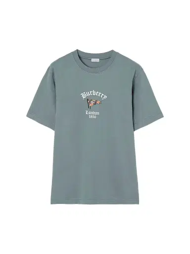 Burberry Men's Ryan Flag Logo Cotton Crewneck T-Shirt - Seafarer Blue | Thumbnail 1 Burberry Men's Ryan Flag Logo Cotton Crewneck T-Shirt - Seafarer Blue | Thumbnail 1