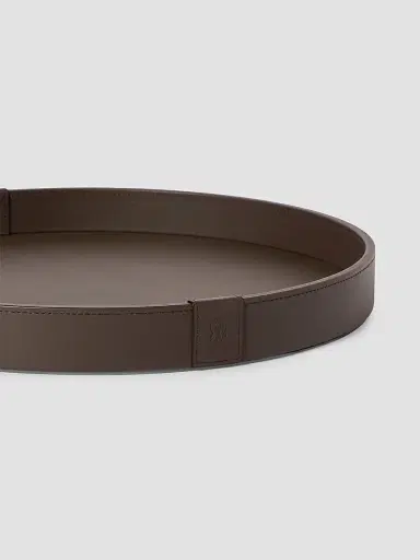 Brunello Cucinelli Wooden Large Tray with Leather Cover - Cigar | Thumbnail 2 Brunello Cucinelli Wooden Large Tray with Leather Cover - Cigar | Thumbnail 2