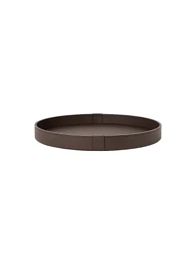 Brunello Cucinelli Wooden Large Tray with Leather Cover - Cigar | Thumbnail 1 Brunello Cucinelli Wooden Large Tray with Leather Cover - Cigar | Thumbnail 1