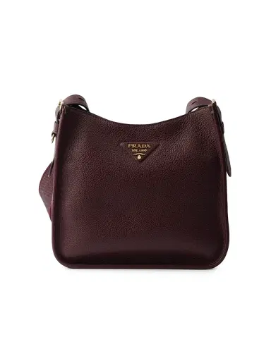 Prada Women's Leather Shoulder Bag - Dark Red | Thumbnail 1 Prada Women's Leather Shoulder Bag - Dark Red | Thumbnail 1