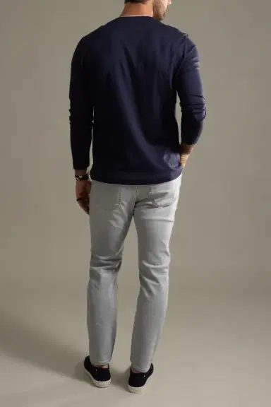 ELEVENTY Crewneck Long Sleeve - Blue Light Gray | Thumbnail 3 ELEVENTY Crewneck Long Sleeve - Blue Light Gray | Thumbnail 3