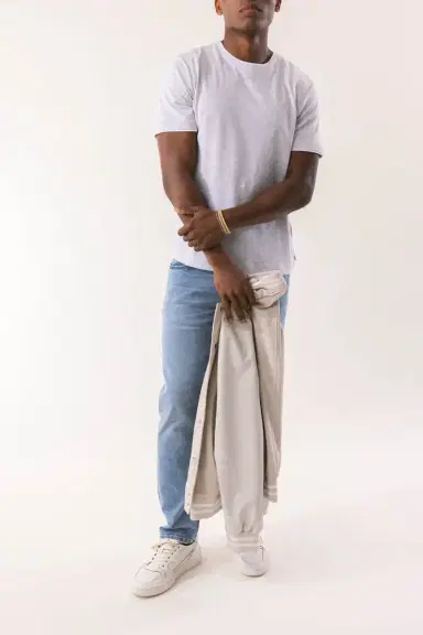 ELEVENTY Crewneck Tee - Grey White | Thumbnail 2 ELEVENTY Crewneck Tee - Grey White | Thumbnail 2