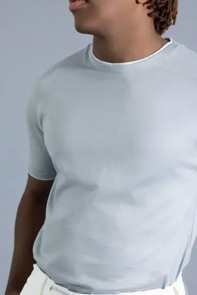 ELEVENTY Crewneck Tee - Zucchero Light Grey | Thumbnail 3 ELEVENTY Crewneck Tee - Zucchero Light Grey | Thumbnail 3