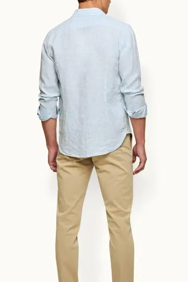 Orlebar Brown Giles Linen Shirt - Pale Blue | Thumbnail 3 Orlebar Brown Giles Linen Shirt - Pale Blue | Thumbnail 3