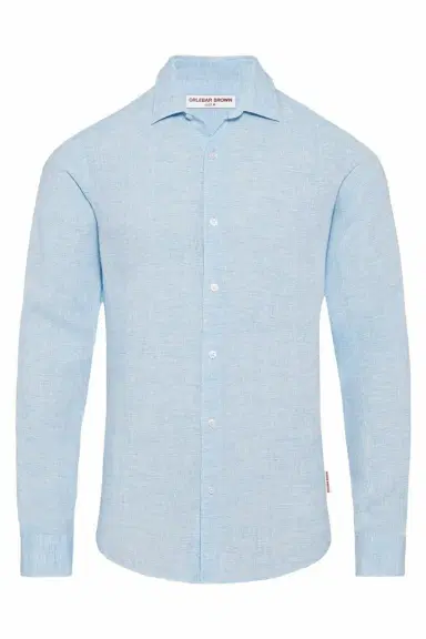 Orlebar Brown Giles Linen Shirt - Pale Blue | Thumbnail 1 Orlebar Brown Giles Linen Shirt - Pale Blue | Thumbnail 1