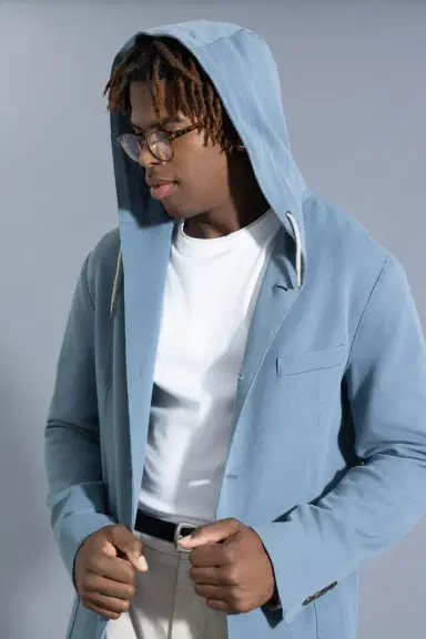 ELEVENTY Hooded Blazer - Denim | Thumbnail 3 ELEVENTY Hooded Blazer - Denim | Thumbnail 3