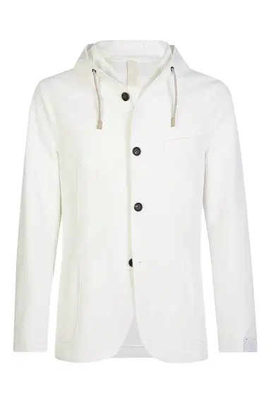 ELEVENTY Hooded Blazer - White | Thumbnail 1 ELEVENTY Hooded Blazer - White | Thumbnail 1