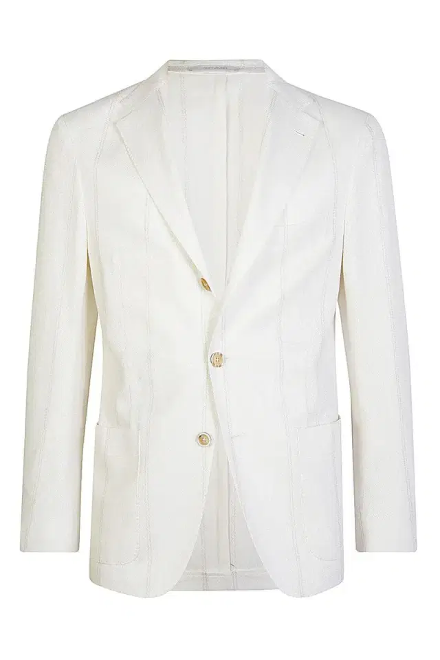 Micro Texture Single Breasted Blazer - White Micro Texture Single Breasted Blazer - White