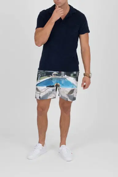 Orlebar Brown Navy Terry Toweling Polo | Thumbnail 2 Orlebar Brown Navy Terry Toweling Polo | Thumbnail 2