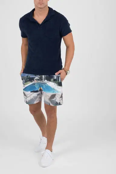 Orlebar Brown Navy Terry Toweling Polo | Thumbnail 3 Orlebar Brown Navy Terry Toweling Polo | Thumbnail 3