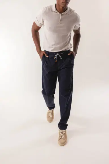 ELEVENTY Short Sleeve Polo - Sand Gray White | Thumbnail 2 ELEVENTY Short Sleeve Polo - Sand Gray White | Thumbnail 2