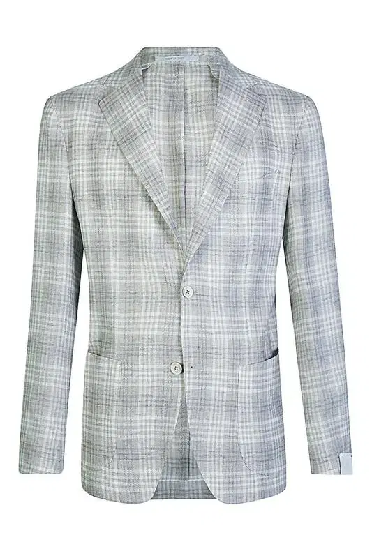Single Breasted Blazer - Military Plaid Single Breasted Blazer - Military Plaid