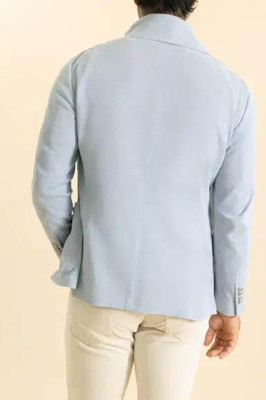 ELEVENTY Single Breasted Collar Jacket - Denim | Thumbnail 4 ELEVENTY Single Breasted Collar Jacket - Denim | Thumbnail 4