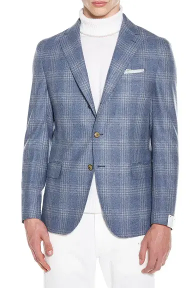 ELEVENTY Single Breasted Jacket - Blue | Thumbnail 2 ELEVENTY Single Breasted Jacket - Blue | Thumbnail 2