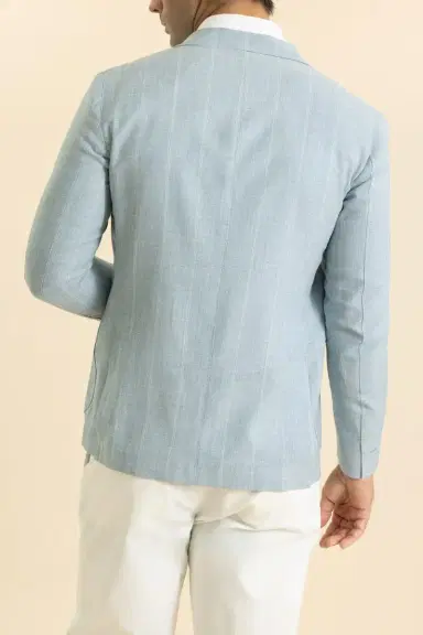 ELEVENTY Single Breasted Soft Jacket - Blue | Thumbnail 4 ELEVENTY Single Breasted Soft Jacket - Blue | Thumbnail 4