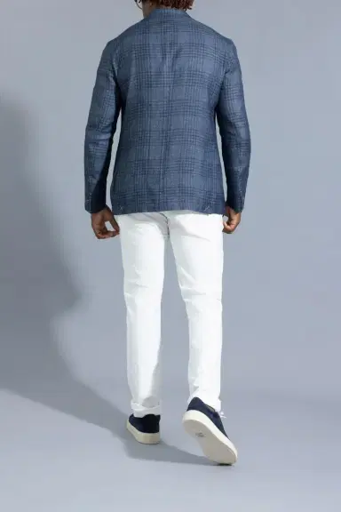 ELEVENTY Single Breasted Soft Jacket - Blue | Thumbnail 4 ELEVENTY Single Breasted Soft Jacket - Blue | Thumbnail 4
