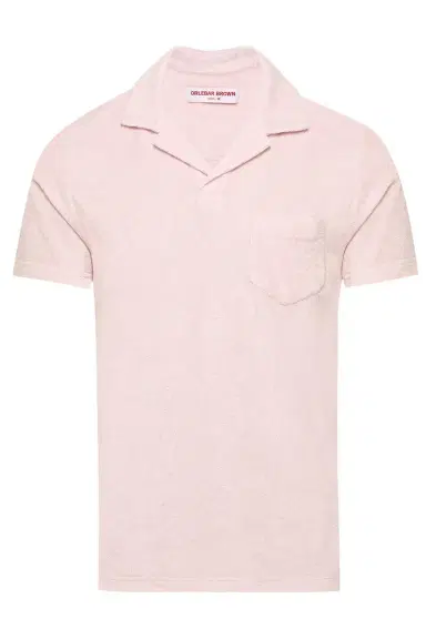 Orlebar Brown Terry Towelling Polo - Macaron Pink | Thumbnail 1 Orlebar Brown Terry Towelling Polo - Macaron Pink | Thumbnail 1