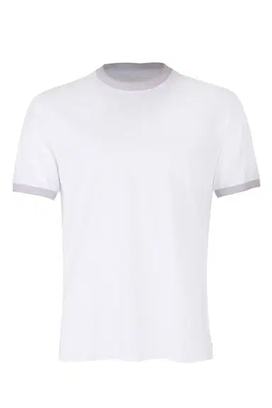 ELEVENTY Tipping Collar Tee - White Gray Sand | Thumbnail 1 ELEVENTY Tipping Collar Tee - White Gray Sand | Thumbnail 1