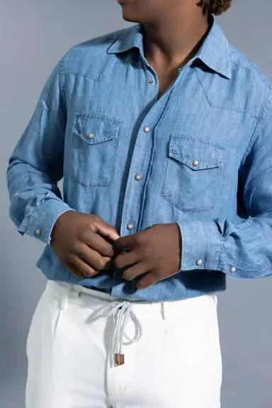 ELEVENTY Western Shirt - Zucchero | Thumbnail 2 ELEVENTY Western Shirt - Zucchero | Thumbnail 2