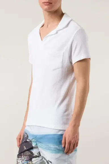 Orlebar Brown White Terry Toweling Polo | Thumbnail 4 Orlebar Brown White Terry Toweling Polo | Thumbnail 4