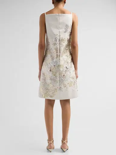 Teri Jon by Rickie Freeman Women's Metallic Jacquard Cocktail Dress | Thumbnail 3 Teri Jon by Rickie Freeman Women's Metallic Jacquard Cocktail Dress | Thumbnail 3