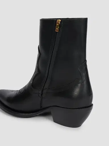 Amiri Women's 40MM Western-Style Leather Ankle Boots - Black | Thumbnail 5 Amiri Women's 40MM Western-Style Leather Ankle Boots - Black | Thumbnail 5