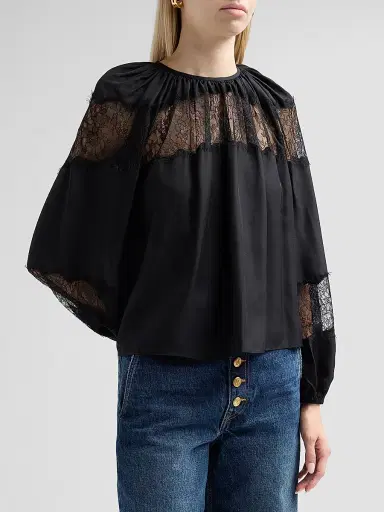 Ulla Johnson Women's Bess Silk Blouse | Thumbnail 4 Ulla Johnson Women's Bess Silk Blouse | Thumbnail 4