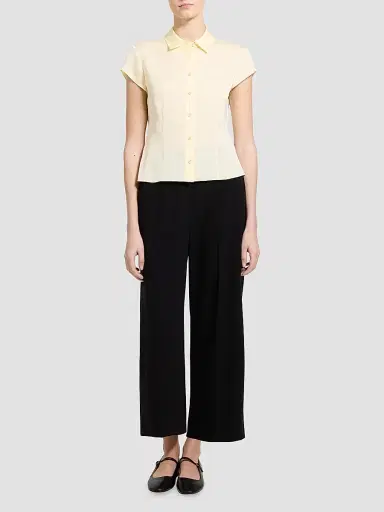 Theory Women's Cap-Sleeve Silk Button-Front Shirt - Sunbeam | Thumbnail 2 Theory Women's Cap-Sleeve Silk Button-Front Shirt - Sunbeam | Thumbnail 2