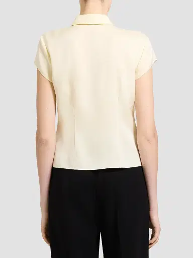Theory Women's Cap-Sleeve Silk Button-Front Shirt - Sunbeam | Thumbnail 3 Theory Women's Cap-Sleeve Silk Button-Front Shirt - Sunbeam | Thumbnail 3