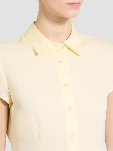 Theory Women's Cap-Sleeve Silk Button-Front Shirt - Sunbeam | Thumbnail 6 Theory Women's Cap-Sleeve Silk Button-Front Shirt - Sunbeam | Thumbnail 6