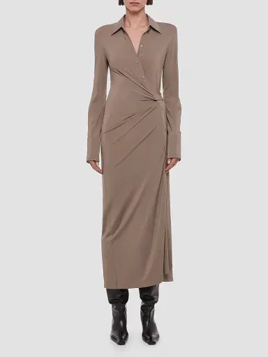 Helmut Lang Women's Twisted Maxi-Shirtdress - Fallen Rock | Thumbnail 4 Helmut Lang Women's Twisted Maxi-Shirtdress - Fallen Rock | Thumbnail 4