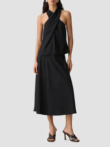Theory Women's Twist Halter Top - Black | Thumbnail 2 Theory Women's Twist Halter Top - Black | Thumbnail 2