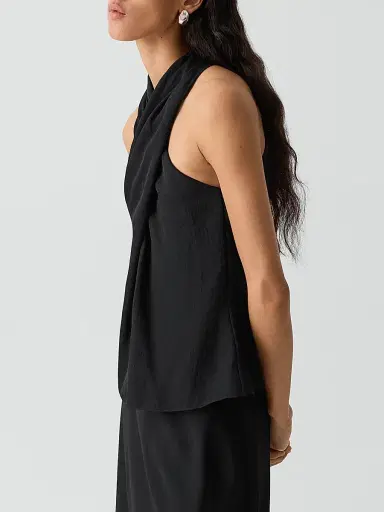 Theory Women's Twist Halter Top - Black | Thumbnail 6 Theory Women's Twist Halter Top - Black | Thumbnail 6
